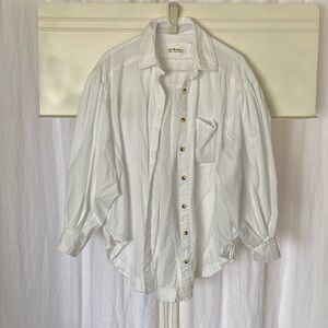 We the free medium puff sleeve button down shirt 100% cotton